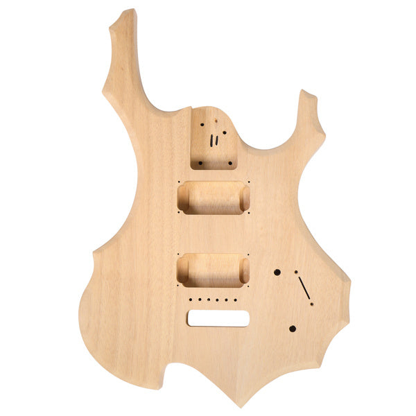 DIY 6 String Flame Shaped Style Electric Guitar Kits with Mahogany Body, Maple Neck and Accessories