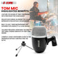 5 Core Drum Mic High Sensitivity Snare Tom Instrument Microphone with Dynamic Moving Coil Uni-Directional Pick Up Pattern Swivel Mount Durable Steel Mesh Grille -Tom MIC