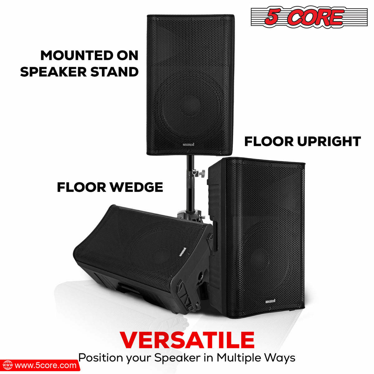 5 Core Karaoke Machine 150W Big Bluetooth PA System Powered DJ Singing Party Speaker w 2 Wireless Microphones Portable Large Professional Outdoor Sound Set For Adults - ACTIVE DJ 12 2-MIC