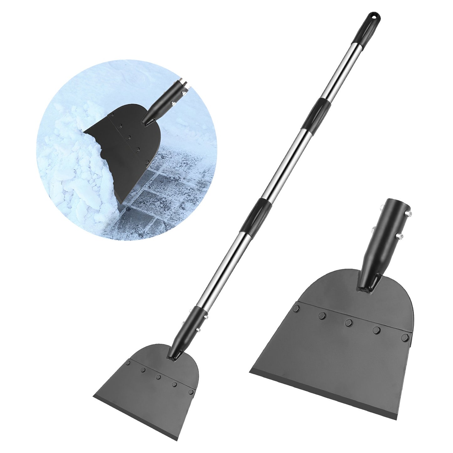 53In Flat Snow Shovel Ice Scraper Manganese Steel Snow Ice Chopper for Walkway Pathway Driveway Ice Removal Gardening Cleaning Scraper Shovel for Weeding Lawn Edging