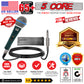 5 Core Professional Dynamic Vocal Microphone Neodymium Cardioid Unidirectional Handheld Mic for Speakers Karaoke W/Steel Mesh Grille Metal Body ON/Off Switch 16ft Detachable Cable+ Clip+Bag- ND58 BLU