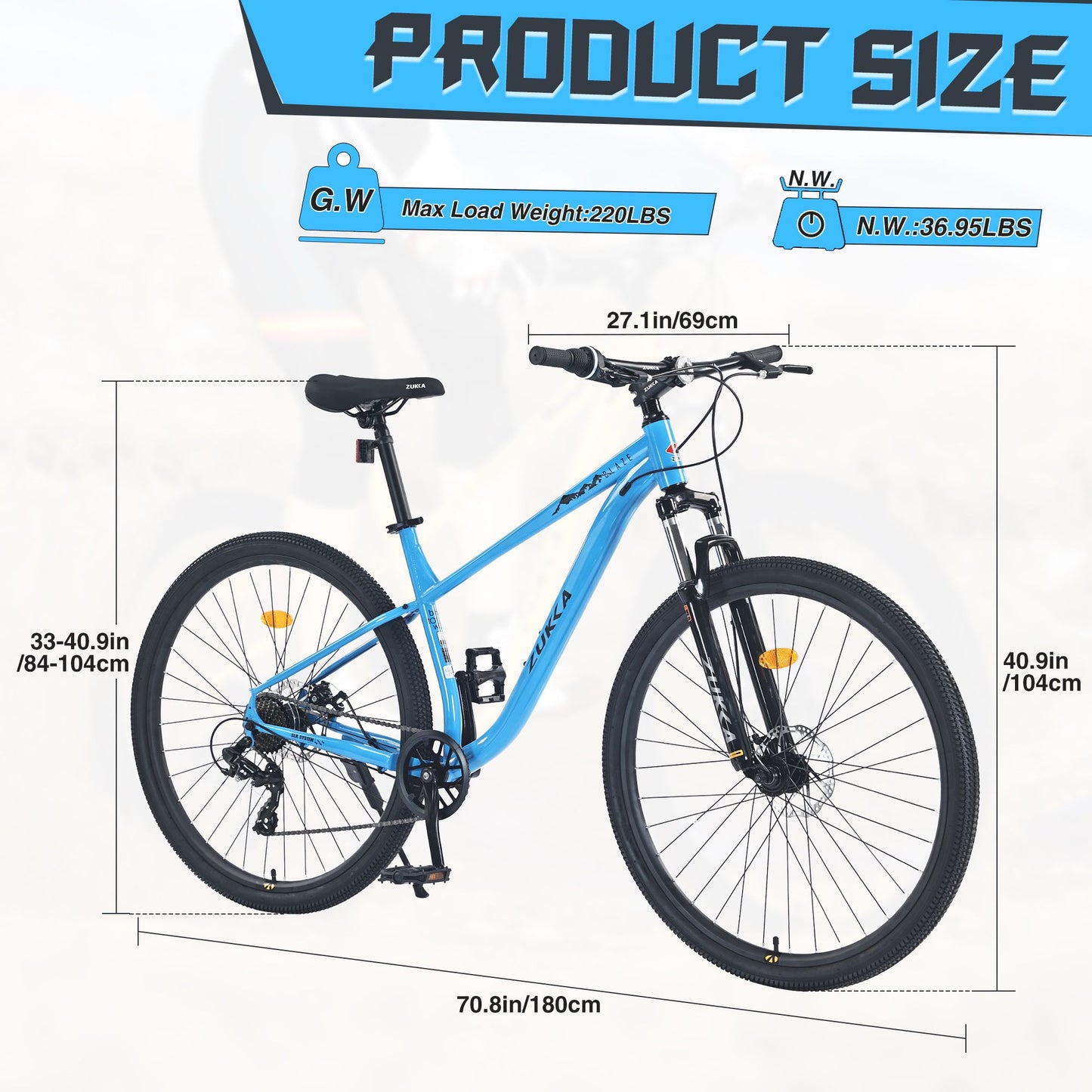 29 Inch Wheels Single Speed Mountain Bike, for Men Women Boys and Girls, Front Suspension, Steel Frame