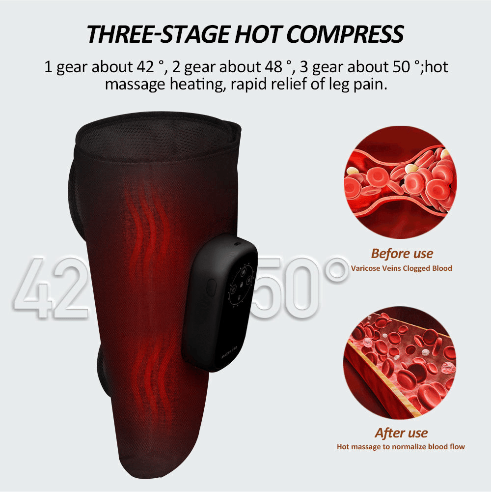 PSK709J-2 Air Compression Calf Massager with EMS Pulse and Vibration for Soothing Leg Relief Core Sports & Fitness