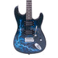 Lightning Style Electric Guitar with Power Cord/Strap/Bag/Plectrums Black & Dark Blue