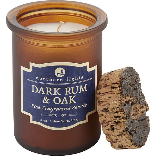 DARK RUM & OAK SCENTED by Northern Lights SPIRIT JAR CANDLE - 5 OZ. BURNS APPROX. 35 HRS.