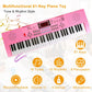 61 Keys Digital Music Electronic Keyboard Electric Musical Piano Instrument Kids Learning Keyboard w/ Stand Microphone