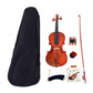 Glarry GV101 4/4 Acoustic Matt Violin Case Bow Rosin Strings Shoulder Rest Tuner Natural