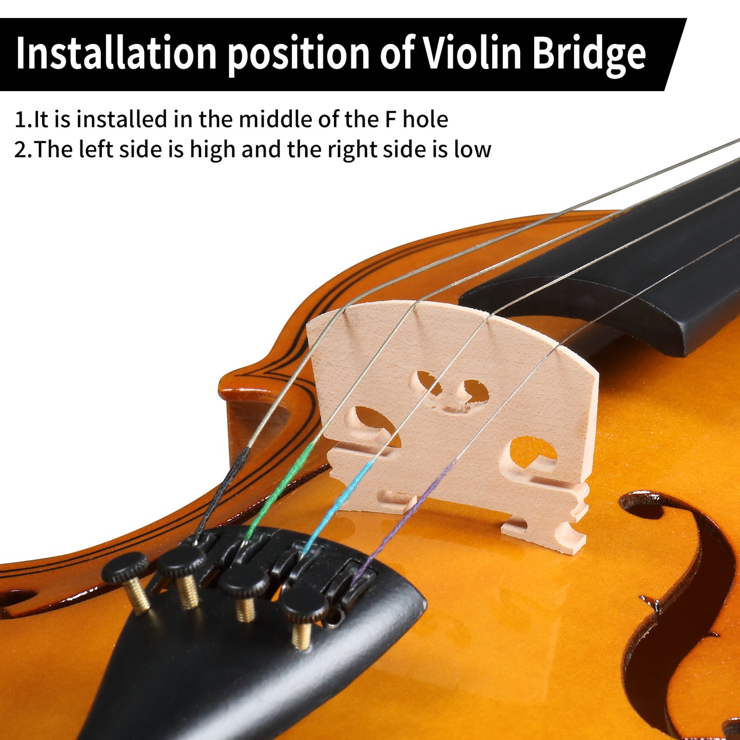 Full Size 4/4 Violin Set for Adults Beginners Students with Hard Case,Violin Bow,Shoulder Rest,Rosin,Extra Strings and Sordine