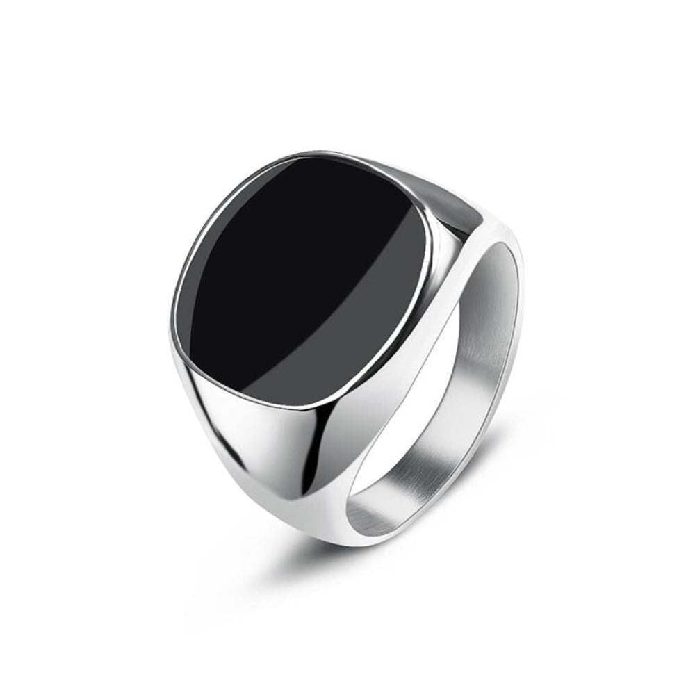 Mens Stainless Steel Signet Ring