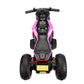 12V Three-wheel Ride On Motorcycle, Kids Electric Motorbike with Horns, LED Lights, Gift for Kids 3-8 Years,Rosy