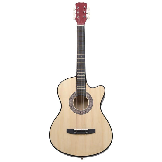 Western Acoustic Cutaway Guitar with 6 Strings 38" Basswood