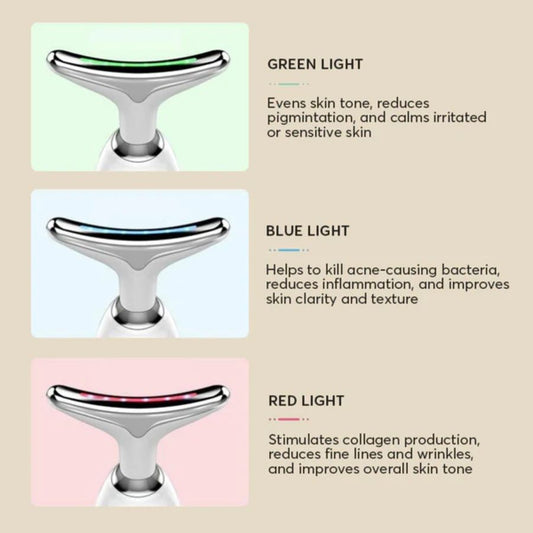 Face Massager Anti-Wrinkle Face Device 3 Modes 45ยฐC Neck Lifting Massagers LED High Frequency Beauty Instrumen EMS Face Massage for Women