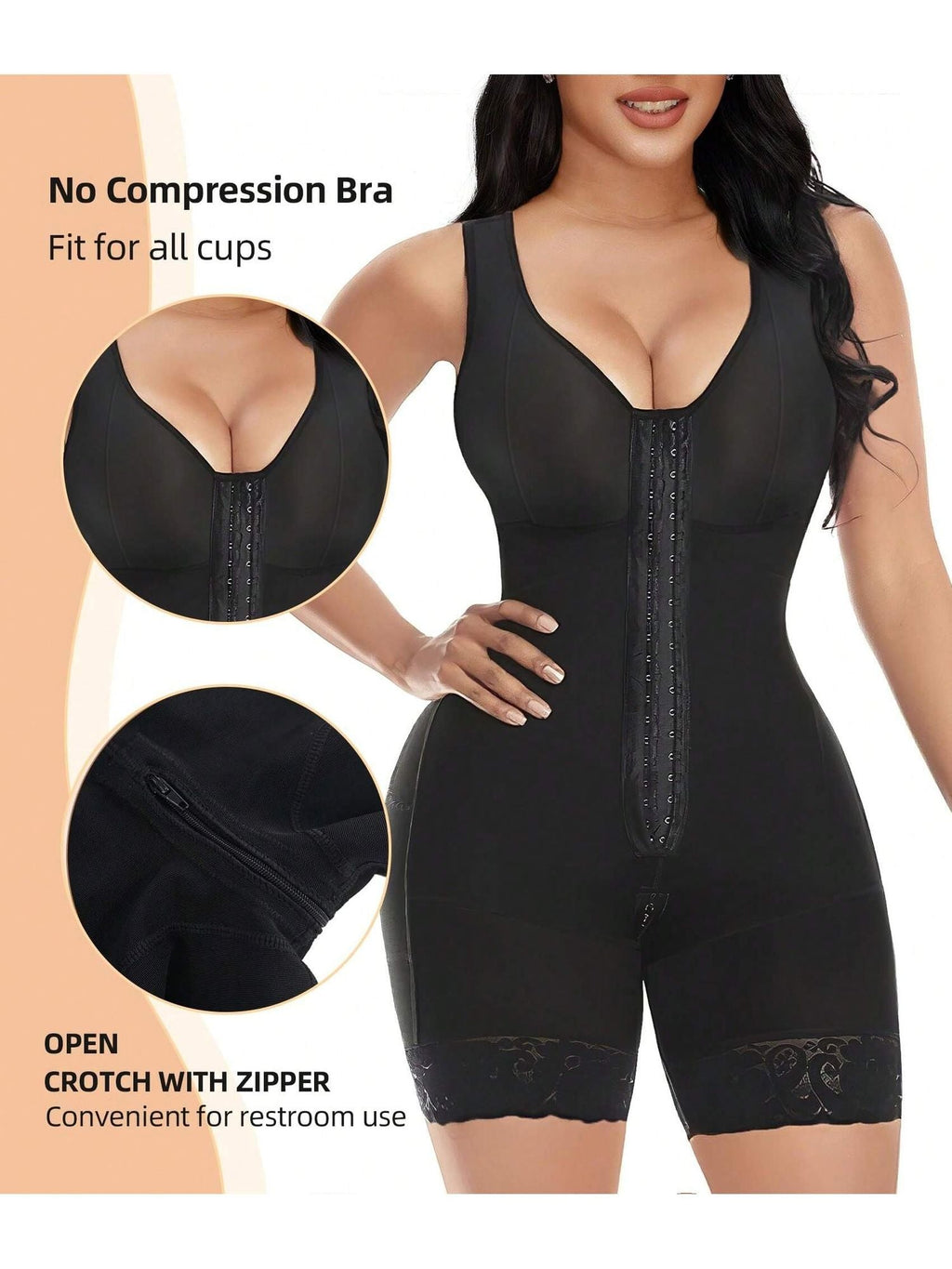 Fasjrixa Fajas Colombianas Full Body Shaper with Zipper Cnasti Strings and Thangs