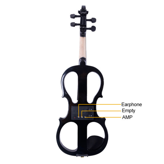 4/4 Electric Silent Violin Case Bow Rosin Headphone Connecting Line V-0