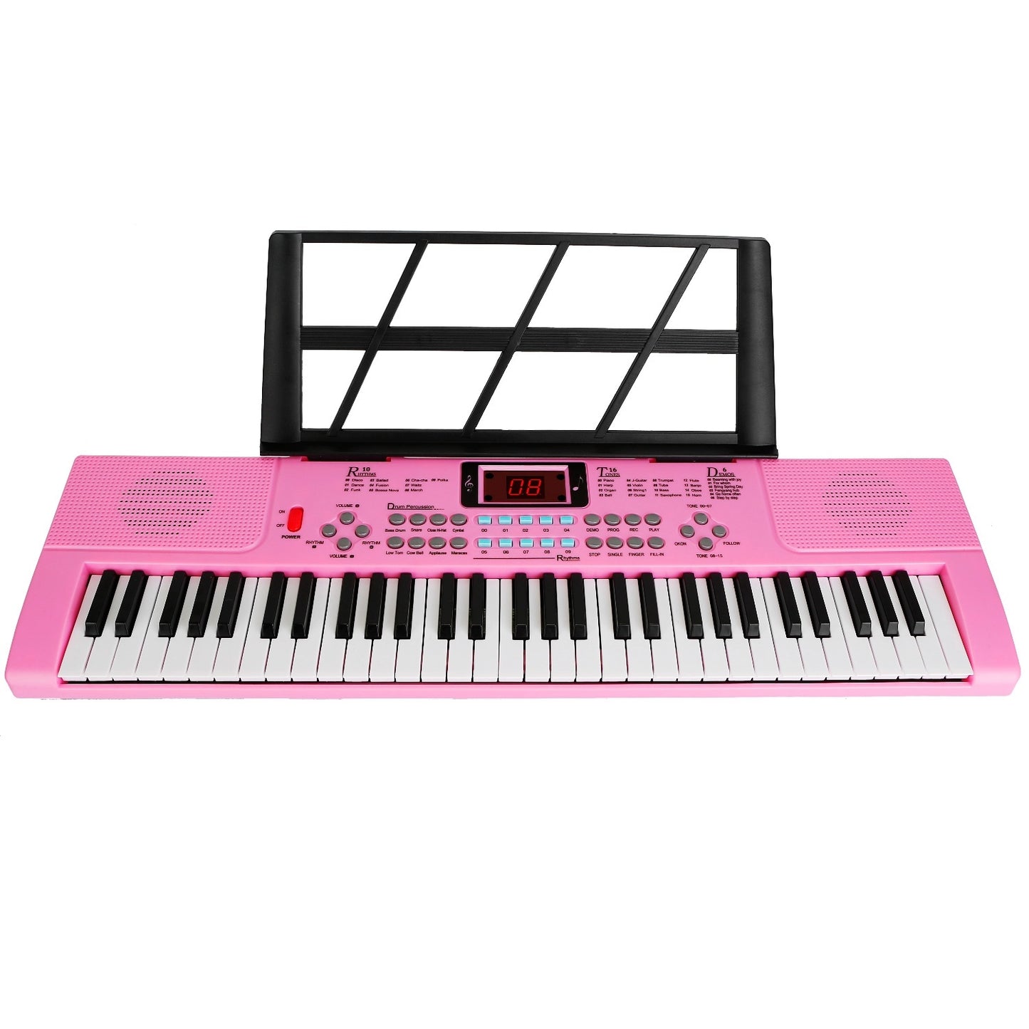 61 Keys Digital Music Electronic Keyboard Electric Musical Piano Instrument Kids Learning Keyboard w/ Stand Microphone