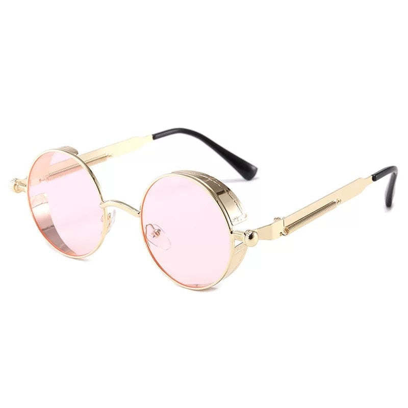 Classic Gothic Steampunk Sunglasses Luxury Brand Designer High Quality Men and Women Retro Round Metal Frame Sunglasses UV400