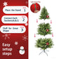 6.5ft Artificial Christmas Tree Prelit PE&PVC with Metal Stand,450 Bi-Colour LED Lights,1791 Branch Tips Green Everett Balsam Tree Easy Assembly for Indoor,Home 50 x 50 x 90 inches