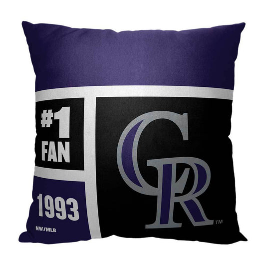 [Personalization Only] OFFICIAL MLB Colorblock Personalized Pillow - Colorado Rockies