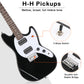 Glarry Full Size 6 String H-H Pickups GMF Electric Guitar with Bag Strap Connector Wrench Tool Black