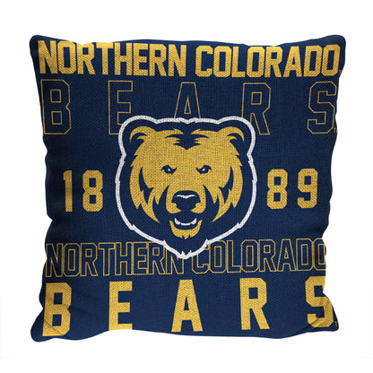 Northern Colorado OFFICIAL NCAA "Stacked" Woven Pillow; 20" x 20"