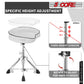 5 Core Drum Throne Saddle White Heavy Duty Height Adjustable Padded Comfortable Drum Stool Seat Chair Style with Double Braced Anti-Slip Feet & Two Drumsticks for Adults Drummers - DS CH WH SDL HD