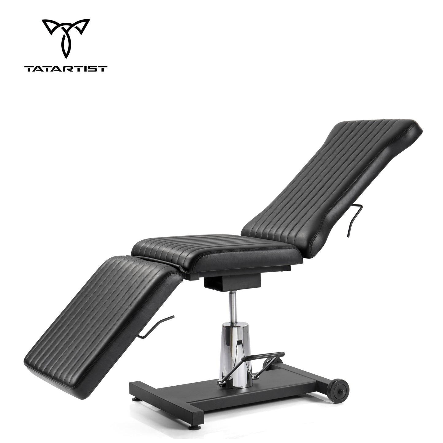 Adjustable reclining tattoo client bed, hydraulic tattoo client chair