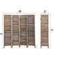 4-Panel Wood Room Divider Louver Partition Screen, 5.6 Ft. Tall Folding Privacy Screen for Home Office, Bedroom, Rustic Brown XH