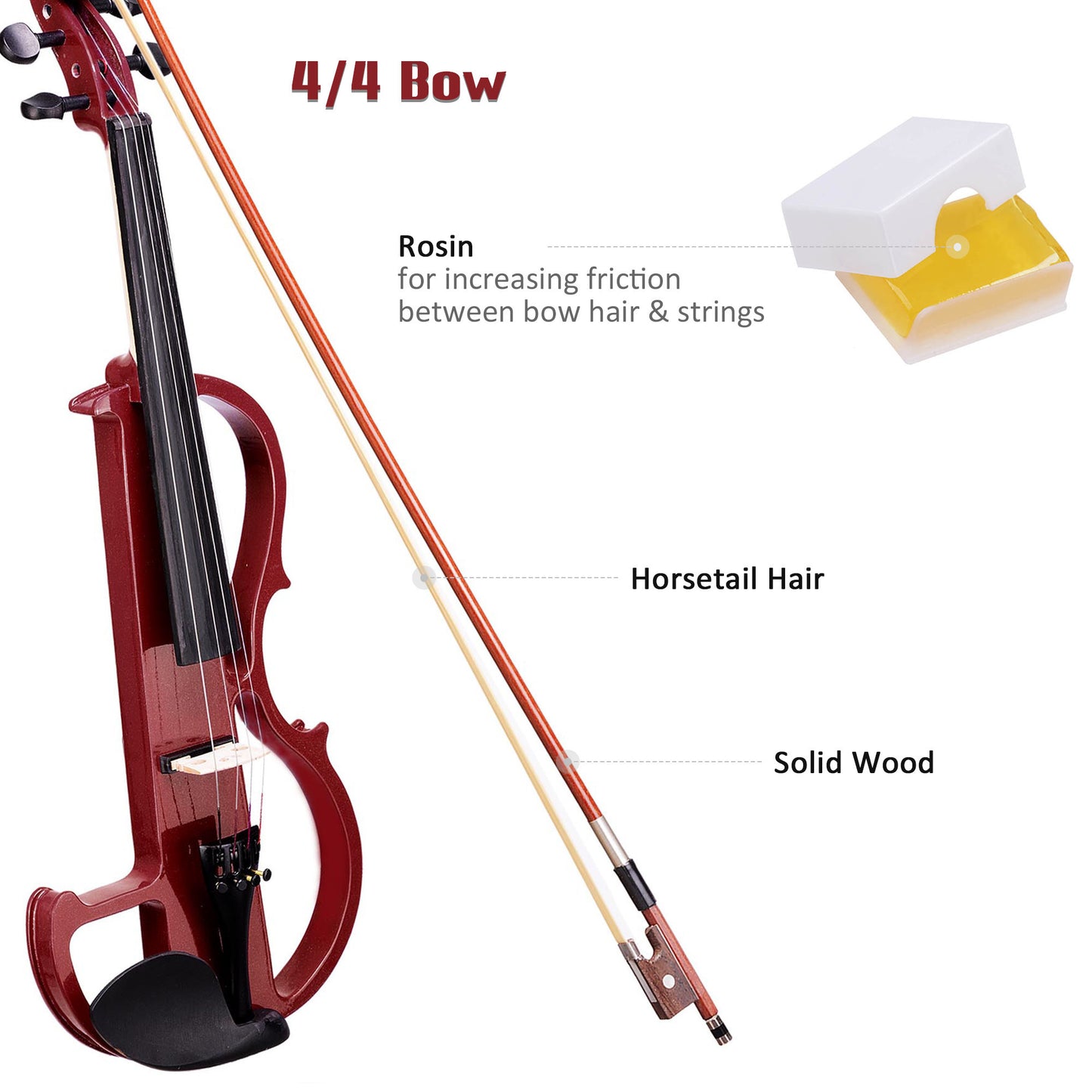 4/4 Violin Electric Violin(right hand)Red