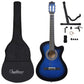 12 Piece Western Classical Guitar Set with 6 Strings Blue 38"