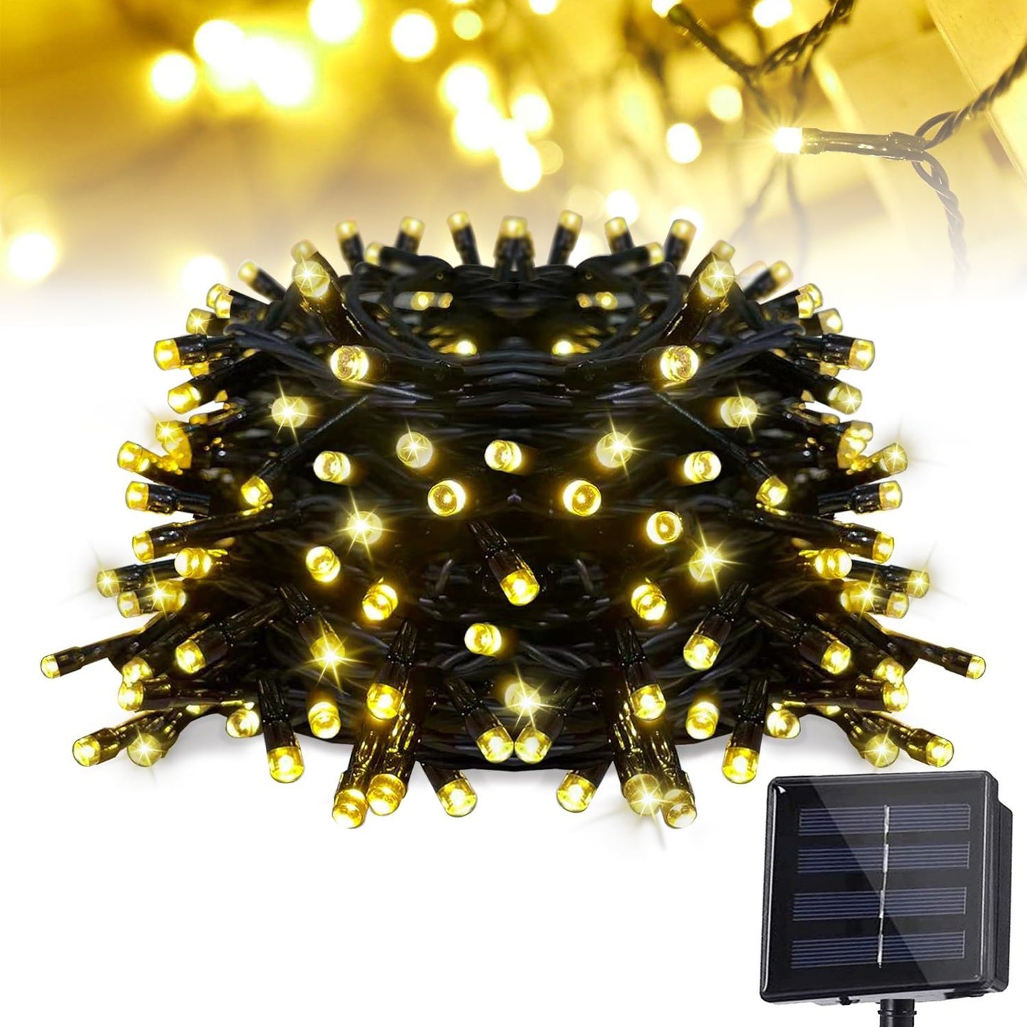 72 FT 200 LED Solar String Lights, Outdoor Solar Christmas Lights, Waterproof