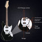 Glarry Full Size 6 String H-H Pickups GMF Electric Guitar with Bag Strap Connector Wrench Tool Black