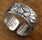 Thai Silver Black Lotus Heart Sutra Ring