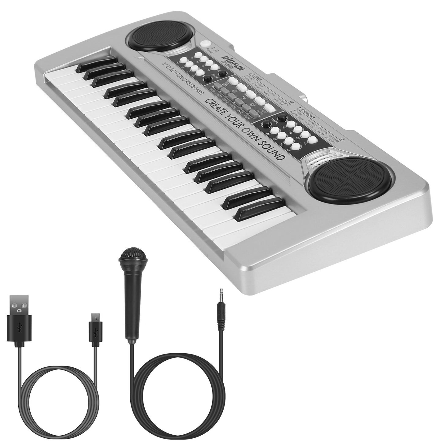 37 Keys Digital Music Electronic Keyboard Electric Piano Musical Instrument Kids Learning Keyboard with Microphone for 3-10 Year Old Kids Girls Boys