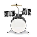 14"x10" 3-Pieces Junior Kids Drum Set Kit Pedal Drum Stick Wrench Drum Stool Black