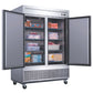 Dukers Commercial Double Door Bottom Mounted Upright Reach-in Freezer in Stainless Steel 40.74cu.ft.