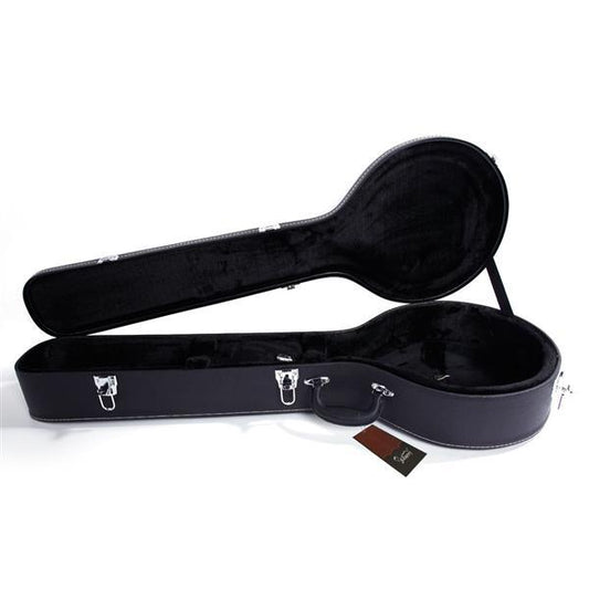 Glarry 5-String 6-String Microgroove Pattern Leather Wood Banjos Case Black