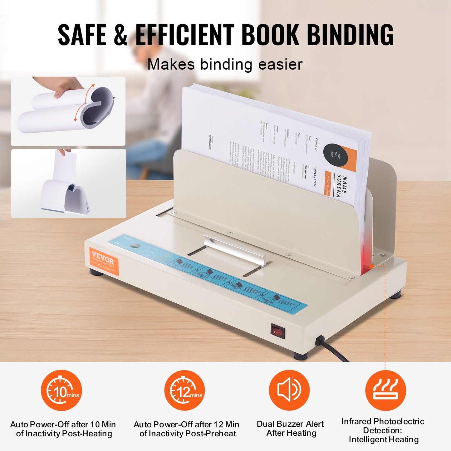 VEVOR Thermal Binding Machine Thermal Book Binder 500 Sheets A3 A4 A5 Document