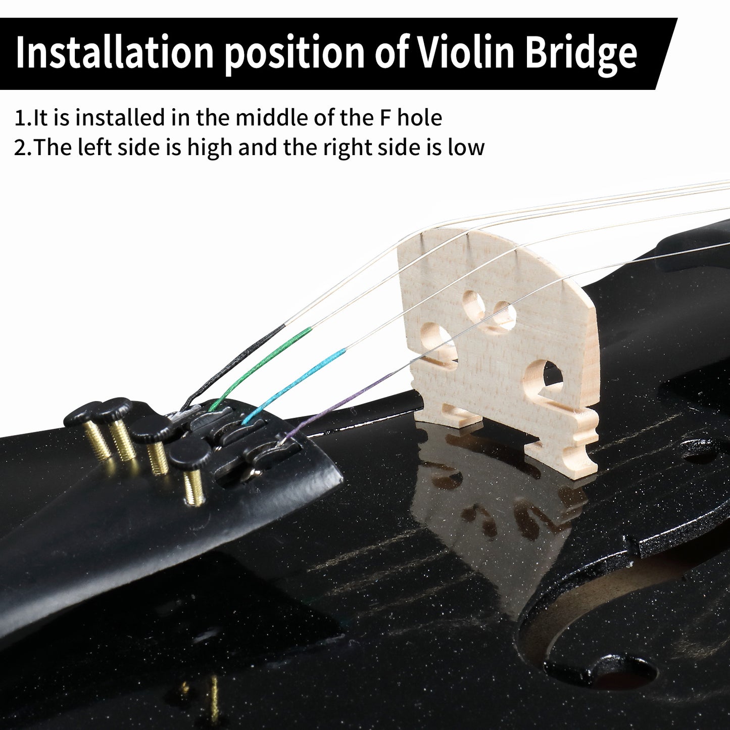 Full Size 4/4 Violin Set for Adults Beginners Students with Hard Case,Violin Bow,Shoulder Rest,Rosin,Extra Strings and Sordine