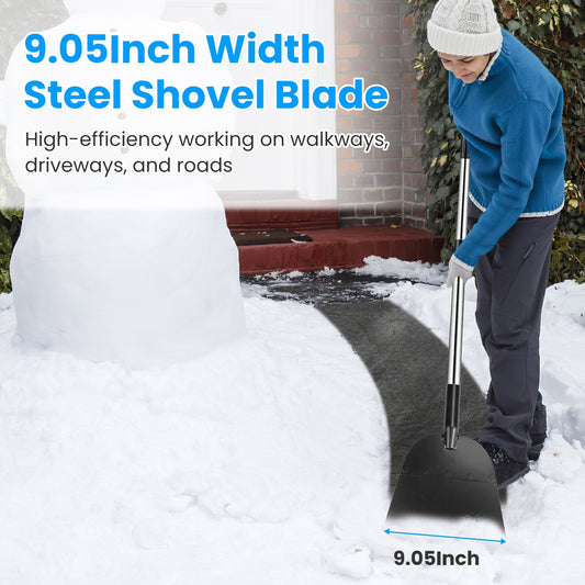 53In Flat Snow Shovel Ice Scraper Manganese Steel Snow Ice Chopper for Walkway Pathway Driveway Ice Removal Gardening Cleaning Scraper Shovel for Weeding Lawn Edging