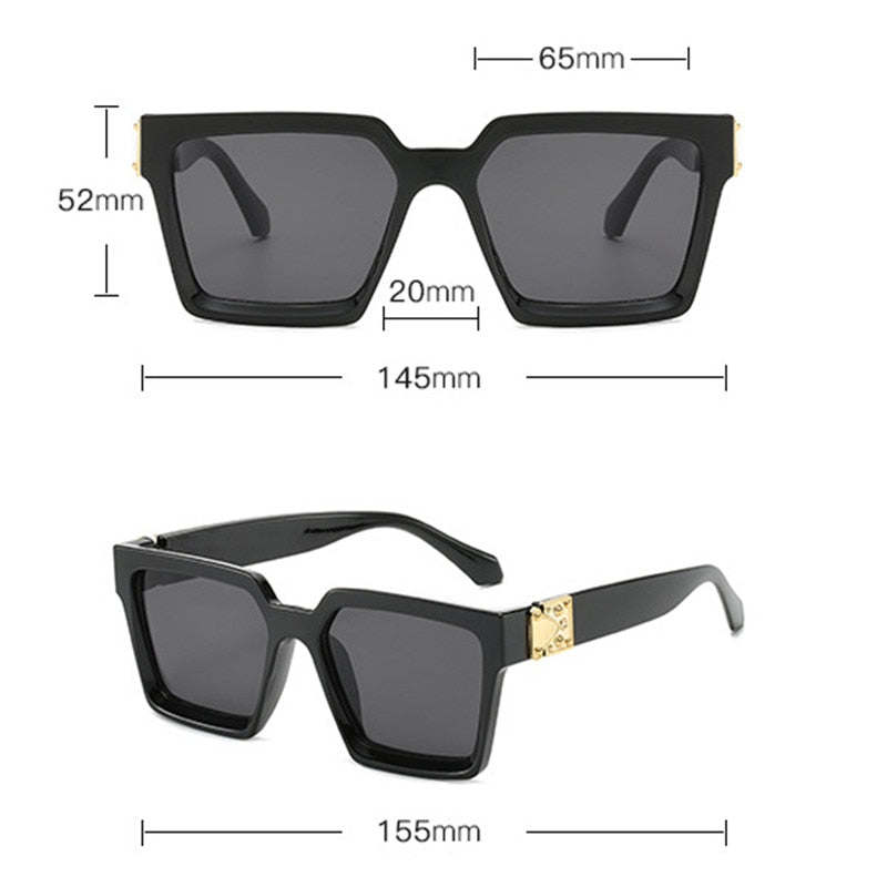 Oversized Square Sunglasses Women Luxury Brand Sunglasses Women Mirror Sun Glasses For Men Eyewear