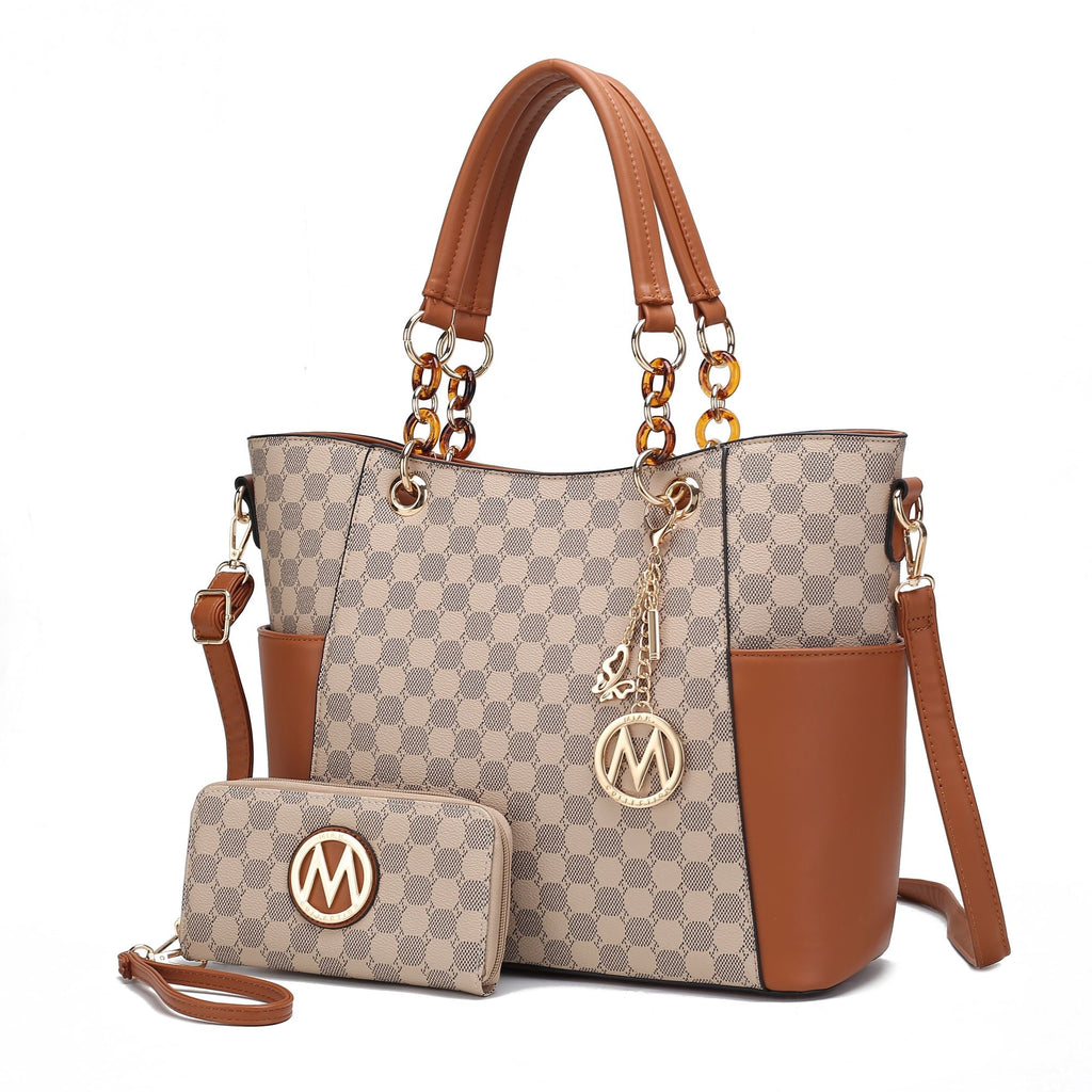 MKF Collection Merlina 2 PCS Women Tote Handbag with Wallet by Mia k Cnasti Strings and Thangs