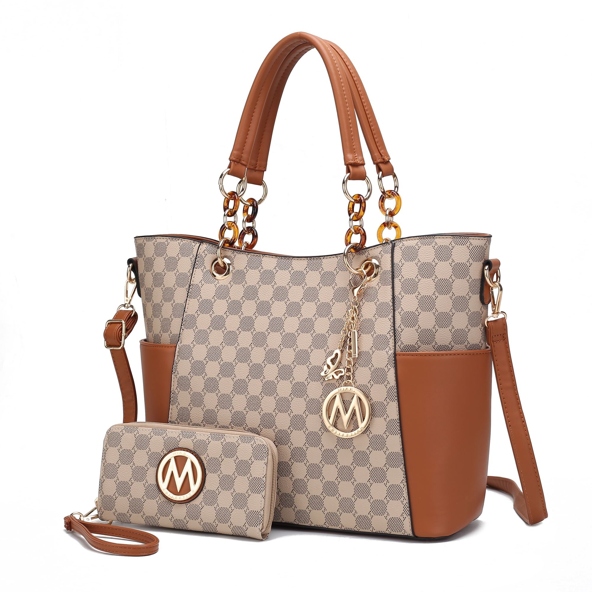 MKF Collection Merlina 2 PCS Women Tote Handbag with Wallet by Mia k Cnasti Strings and Thangs