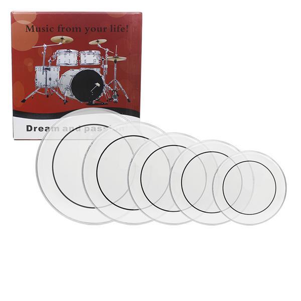 Drum Heads (22", 16", 14", 13", 12") Transparent