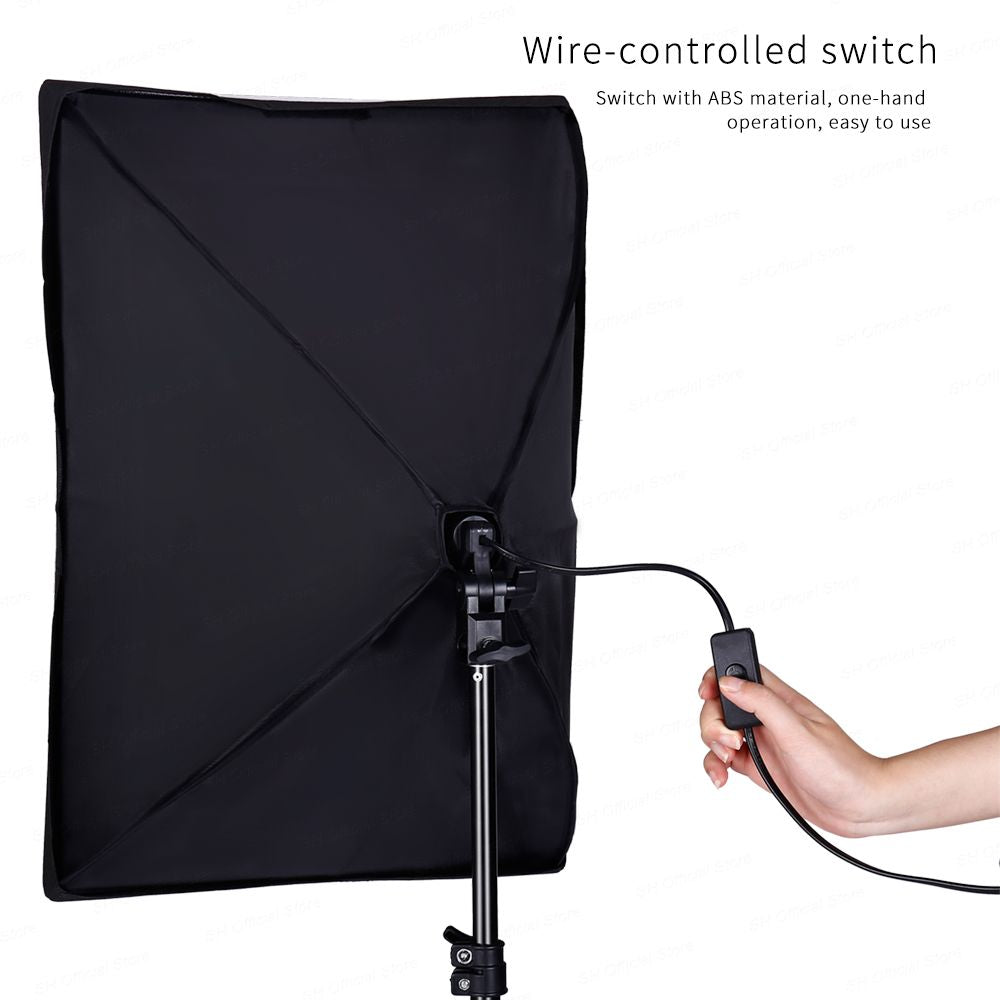 Photography Softbox Lighting Kits 50x70CM Professional Continuous Light System Soft Box For Photo Studio Equipment