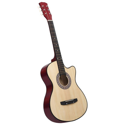 Western Acoustic Cutaway Guitar with 6 Strings 38" Basswood