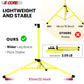 5 Core Music Stand, 2 in 1 Dual-Use Adjustable Folding Sheet Stand Yellow/Metal Build Portable Sheet Holder/Carrying Bag, Music Clip and Stand Light Included - MUS FLD YLW