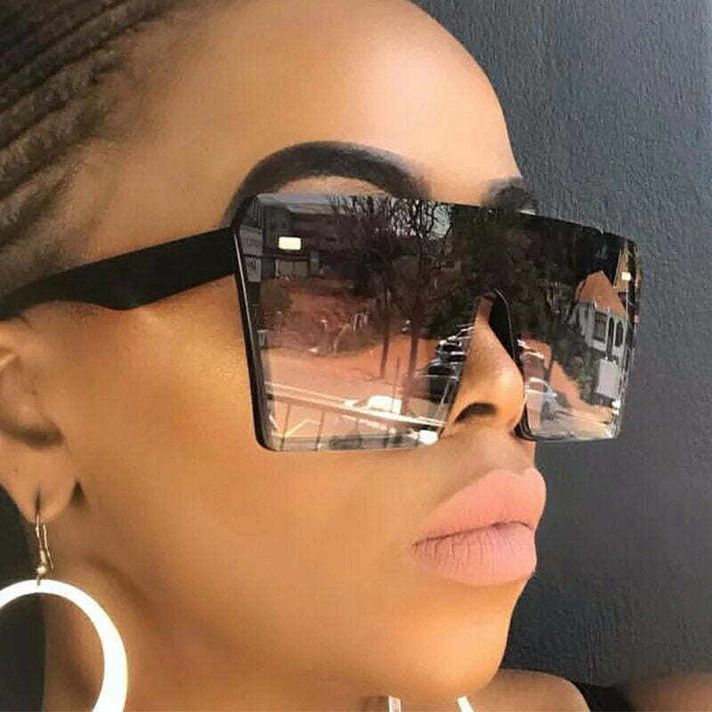 Oversized Square Sunglasses Woman Fashion Brand Big Frame Female Sun Glasses One Piece Outdoor Driver Gradient Oculos De Sol