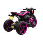 12V Three-wheel Ride On Motorcycle, Kids Electric Motorbike with Horns, LED Lights, Gift for Kids 3-8 Years,Rosy