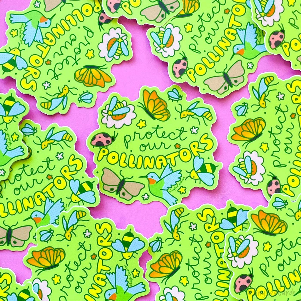 Tiny Bee Cards - Protect our Pollinators Bugs & Birds Vinyl Sticker Tia Chucha's Centro Cultural & Bookstore
