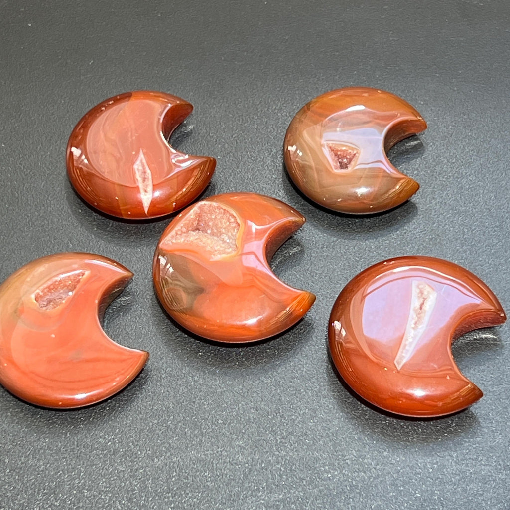 Red Sardonyx Crescent Moon Crystal Carving Amazing Crystals